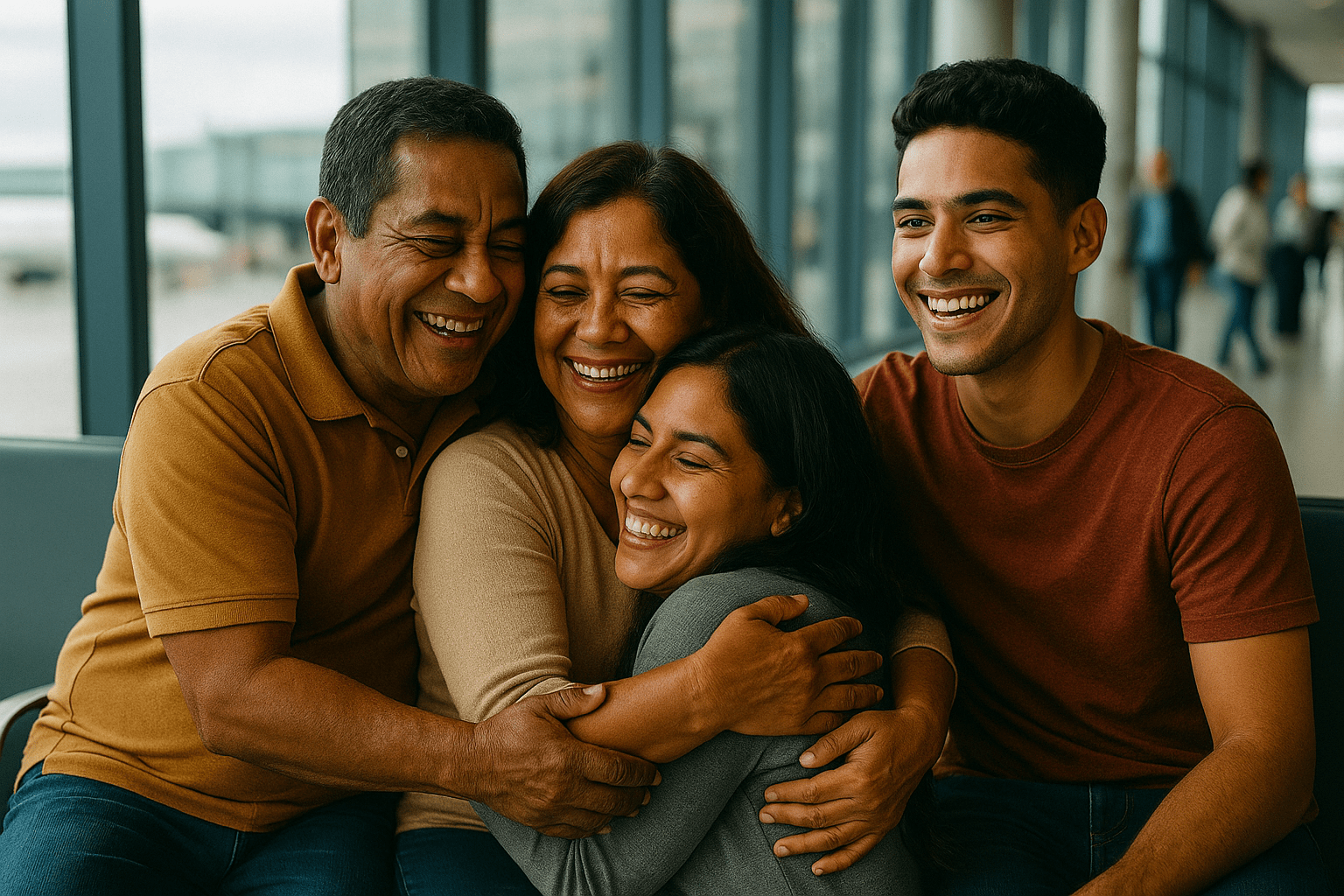 Reencuentro familia venezolana